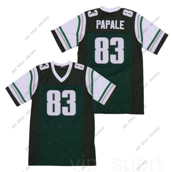 American College Football Wear Hot Men Film 83 Vince Papale Invincible Football Jersey Vente Respirant Pur Coton Cousu Vert Équipe Couleur Extérieur Excellente Qualit