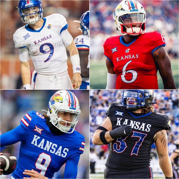 Vêtements de football universitaire américain Maillot de football Kansas Jayhawks Jalon Daniels Jason Bean Cobee Bryant Daniel Hishaw Jr. Tanaka Scott Trevor Wilson Kwinton Lassiter