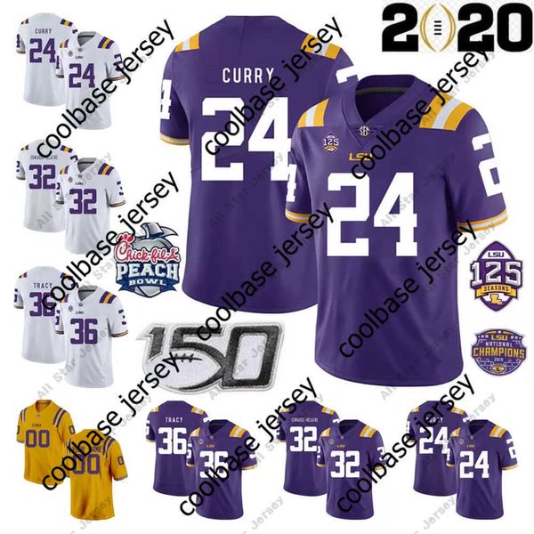 American College Football Wear Homme Enfants Femme LSU Tigers NCAA College Football 22 Clyde Edwards-Helaire Maillots JaMarr Chase Justin