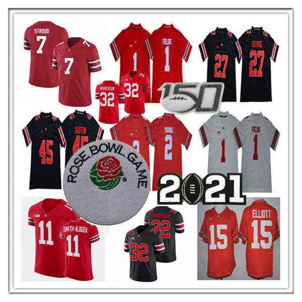 American College Football Wear Man Ohio State Buckeyes Football CJ Stroud College Jersey Chris Olave Garrett Wilson TreVeyon Henderson Jaxon