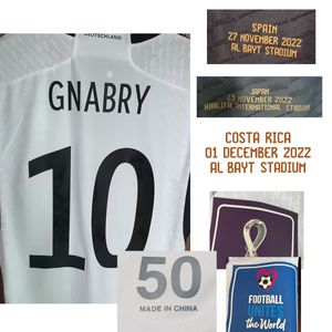 American College Football Wear Match Worn Player Issue GERMANYY Maillot GNABRY KIMMICH MUSIALA SANE Muller Jersey