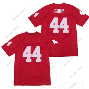 American College Football Wear Men Movie 44 Forrest Gump voetbalshirt Rode kleur weg thuis borduurwerk en gestikte ademende pure katoenen topkwaliteit te koop