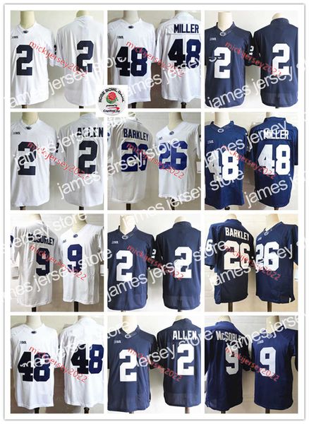 Ropa de fútbol americano universitario para hombre Saquon Barkley Penn State Nittany Lions camiseta de fútbol cosida 9 Trace Mcsorley 2 Marcus Allen 11 Abdul Carter camisetas