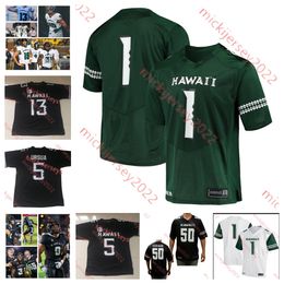 American College Football Wear Mens Youth Custom Stitched Hawaii Rainbow Warriors Football 7 Mataio Soli 8 Jojo Forest 9 Malik Hausman Kolby Wyatt Nalu Emerson Wynde