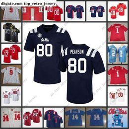 American College Football Wear NCAA Custom Stitched Ole Miss Rebels voetbalshirt 16 Jor dan Jernigan 78 Jeremy James 9 Brandon Mack 56 Reece McIntyre 11 Austin Keys