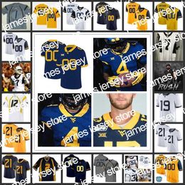 American College Football Wear NCAA Custom WVU Maillot de football cousu 11 Kevin White 13 Andrew Buie 12 Geno Smith 3 Stedman Bailey 8 Karl Joseph 1 Tavon Austin 25 Just