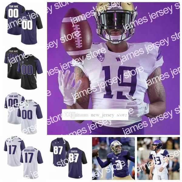 American College Football Wear NCAA Custom Washington College Huskies Maillots de football cousus Jake Locker Drew Sample Greg Gaines Chico McClatcher John Ross III