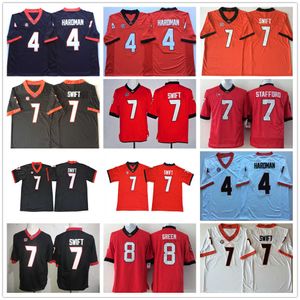 American College Football Wear NCAA Georgia Bulldog voetbalshirt 4 Mecole Hardman 7 Andre Swift 8 AJ groen 3 Todd Gurley II gestikt shirt heren maat S-XXXL