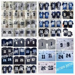 American College Football Wear Maillots de football NCAA Penn State Nittany College 26 Barkley 9 Trace McSorley 88 Gesicki 2 Marcus Allen 1 Joe Paterno Navy White Stitche