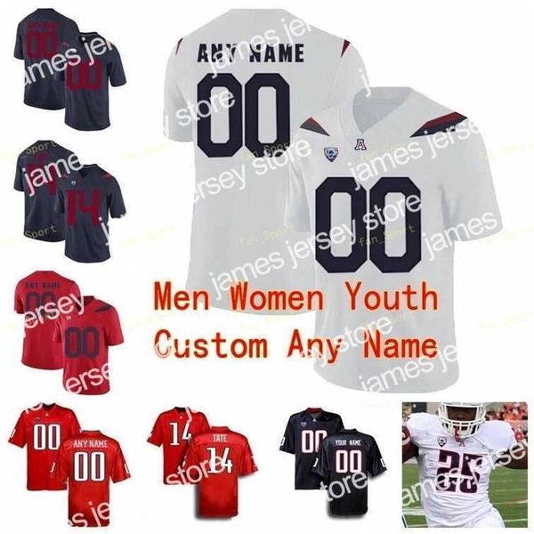 Ropa de fútbol americano universitario Nik1 Camisetas universitarias de la NCAA Arizona Wildcats 5 Shaquille Richardson 6 Shun Brown 68 Tedy Bruschi 8 Nick Foles Fútbol personalizado cosido