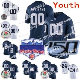 American College Football Wear NIK1 gestikte Custom 33 Jack Ham 34 Franco Harris 38 Lamont Wade 4 Journey Brown Penn State Nittany Lions College Youth Jersey