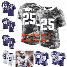 American College Football Wear Nik1 Cousu personnalisé 33 Sewo Olonilua 4 Taye Barber 5 LaDainian Tomlinson TCU Horned Frogs College Hommes Femmes Maillot de jeunesse