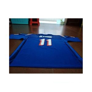 American College Football Wear Rare Blue Goodjob Heren 11 Drew Bledsoe Team Uitgegeven 1990 Witte Jersey Maat S-4Xl Of Aangepaste Naam Numbe Otyxb