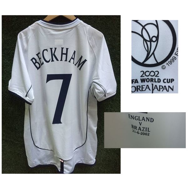 American College Football Wear Retro 2002 Jersey Beckham Owen Ferdinand Scholes Lextral Printing avec Game Match Details Maillot Sports Shirt
