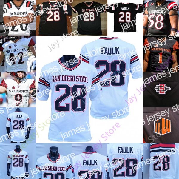 American College Football Wear San Diego State Aztecs Football Jersey NCAA College Marshall Faulk Williams Jordon Brookshire Chance Greg Bell Bellinger McMorris J