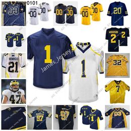 American College Football Wear Maillot de football Michigan Wolverines cousu Devin Funchess Maurice Hurst Bennie Oosterbaan Brandon Graham 33 Taco Charlton 47 Jak