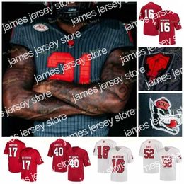 American College Football Wear Thr NC State Wolfpack Bailey Hockman Ty Evans Ben Finley Andrew Harvey Devin Leary Thayer Thomas NCAA College Football Jersey