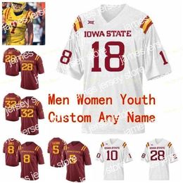 American College Football Wear Thr NCAA College Jerseys ISU Iowa State Cyclones 5 Allen Lazard 6 Re-al Mitchell 7 Joel Lanning 75 Sean Foster 8 Deshaunte Jones personnalisé