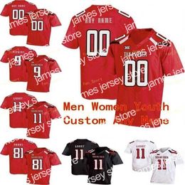 American College Football Wear Thr NCAA College Jerseys Texas Tech 55 E.J. Holub 56 Jack Anderson 58 Madison Akamnonu 62 Le'Raven Clark 7 Jett Duffey Football personnalisé