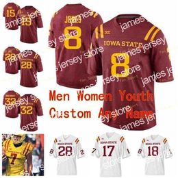 American College Football Wear Thr NCAA College Jerseys ISU Iowa State Cyclones 10 Brian Peavy Jacob Park 14 TARIQUE MILTON 15 Brock Purdy 17 Kyle Kempt Custom Footbal