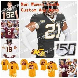 American College Football Wear Thr NCAA College Jerseys Minnesota Golden Gophers 25 Preston Jelen 28 Jason Williamson 3 Cam Wiley 4 Shannon Brooks Custom Football St.