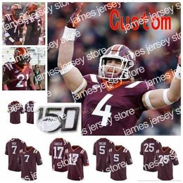 American College Football Wear Thr NCAA College Jerseys Virginia Tech Hokies 5 Tyrod Taylor 6 Grimsley 7 Michael Vick 78 Bruce Smith 83 Tayvion Robinson Custom Footba