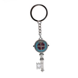 American colored ancyshape saint benedict keychain pendant ring bijou religieux terre sainte décorations durables en gros