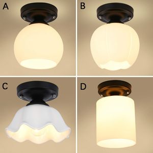 American Country Glass Lampshade plafondlampen voor gangpad Balkon Studie Slaapkamer IJzeren Home Lamp armaturen