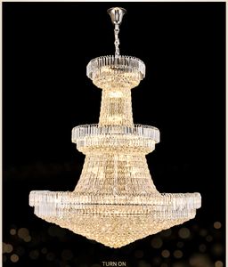 Amerikaanse kristallen kroonluchter LED-licht Moderne Europese grote kroonluchters Lichtarmatuur Thuis Hotel Hal Lobby Parlor Grote trap Manier Hanglamp