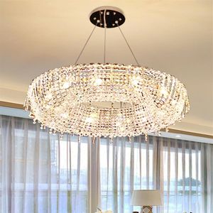 Lustres en cristal américains brillant de luxe LED lustre moderne luminaires el Shop Restaurant salon hall d'entrée suspendu280e
