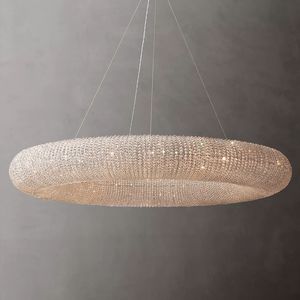 Amerikaanse kristallen ring hanglampen Europese grote ronde hangende lichten armatuur luxueuze kunst deco droplight hotel woonkamer huis indoor verlichting diameter150 cm