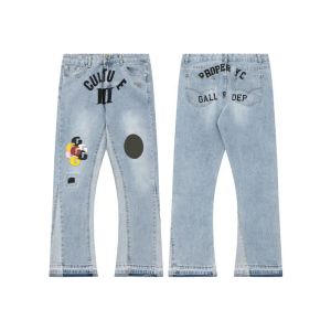 American Designer Galler Jeans Pants Distressed Hand geschilderde jeans heren lange broek vintage patchwork casual wijd uitlopende broek depts street rock jeans x 2024