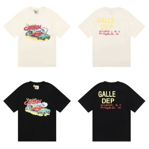 Designer américain Galler T-shirt unisexe avec lettre de voiture imprimée à manches courtes col rond Mode extérieure Casual High Street T-Shirt Depts