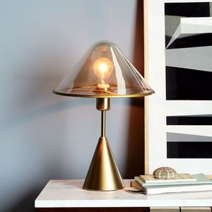 Amerikaanse designer glazen tafellamp moderne woonkamer slaapkamer nachtkastje bureau licht nordic paddestoel decoratieve verlichting