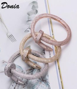 American Donia Jewelry Luxury Bangle Party Europe et Fashion Classic Grand ongles Copper Microinlaid Zircon Designer Birthday G6069820