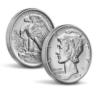 American Eagle 2021 Pièce de monnaie inversée en palladium d'une once Arts2064