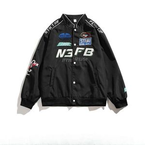 Veste de baseball de moto brodée américaine pour hommes 14