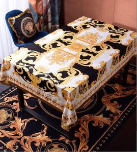 Mantel con borlas de oro negro europeo 2023, mantel de lujo ligero de terciopelo, mantel de comedor rectangular, cubierta de mesa de café, 120*120cm