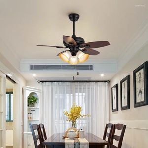 American Fan Light Plafond 2024 Style Dining Room Chadow Chinese Retro Luxury Konoha 36 Chandelier