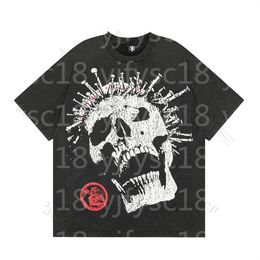 Amerikaans modemerk Abstract body adopteert leuke vintage print van hoge kwaliteit dubbele katoenen designer casual T-shirts met korte mouwen voor mannen en vrouwen M-33