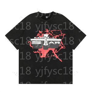 Amerikaans modemerk Abstract body adopteert leuke vintage print van hoge kwaliteit dubbele katoenen designer casual T-shirts met korte mouwen voor mannen en vrouwen M-31