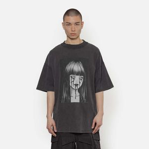 Amerikaans modemerk ADF Arnodefrance Fujiang Trend gewassen oude zomer T-shirt met korte mouwen