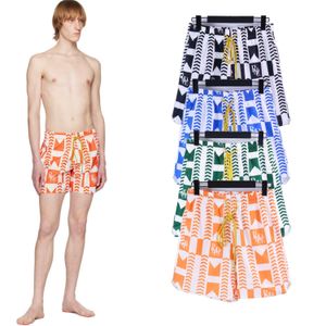 Marca de moda estadounidense Rhude Letter Geométrica Geométrica Escaleras de deportes informales para hombres y mujeres Pantalones de playa de la calle principal