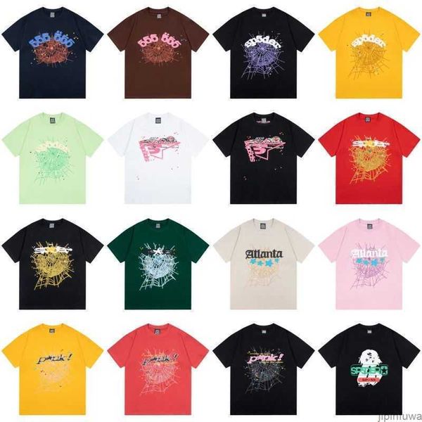 Marque de mode américaine Sp5der 555555 Spider Web à manches courtes pour hommes jeunes Thub même style Instagram T-shirt d'été pour femmes Iygz Tshirt Tees