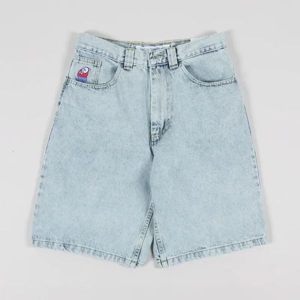 American Fashion Joker Summer Denim Shorts Men Femmes Y2K Street Vintage Punk Casual Pant Unisexe Jeans lâches 240426