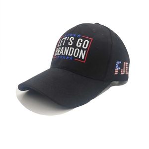 American FJB ridicule anti Biden let's go Brandon chapeaux lettre unisexe drapeau américain étoiles rayures coton casquette de baseball sport plein air soleil v