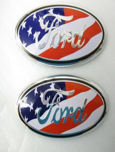 Drapeau américain 20052014 Ford F150 Taillé de calandre avant 9 pouces Emblem ovale 2pcs8787065