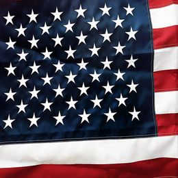 Amerikaanse vlag - 3x5 ft higt kwaliteit nylon geborduurde sterren genaaide strepen stevige messing ruommets usa tuinvlagbanner326x