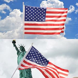 Amerikaanse vlag 3x5 ft levendige kleuren polyester canvas header en dubbele gestikte messing rommets series bedrukte premium us vlag buiten