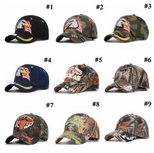 Casquette de baseball drapeau américain broderie aigle Snapback camouflage Sports de plein air chapeaux tactiques polyvalent protection solaire en plein air chapeau de fête ZCGY16484140